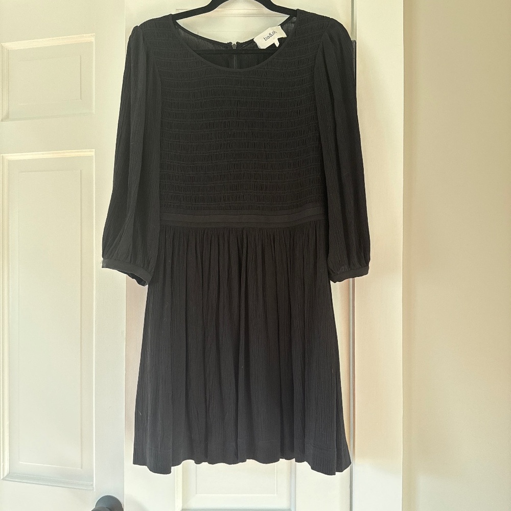 Ba&sh black flowy mini dress